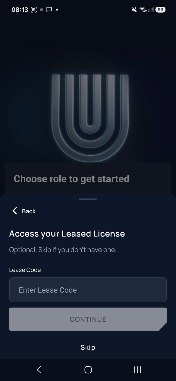 Enter lease code