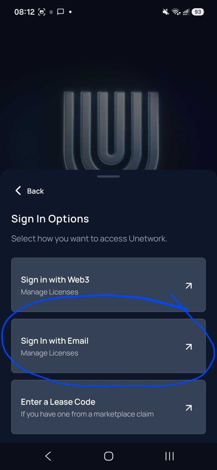 Sign in with email